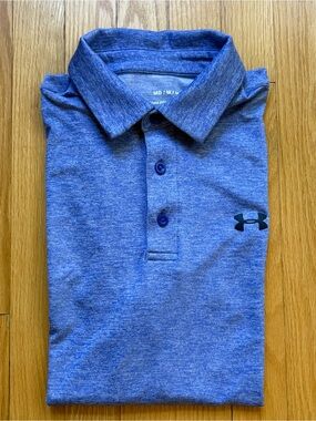 Under Armour Mens Short Sleeve Playoff Polo Shirt Golf Medium Blue Heather